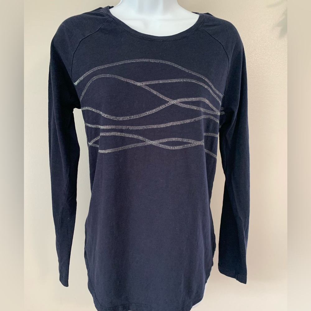 Bass Navy Blue Tee With Silver Stitching